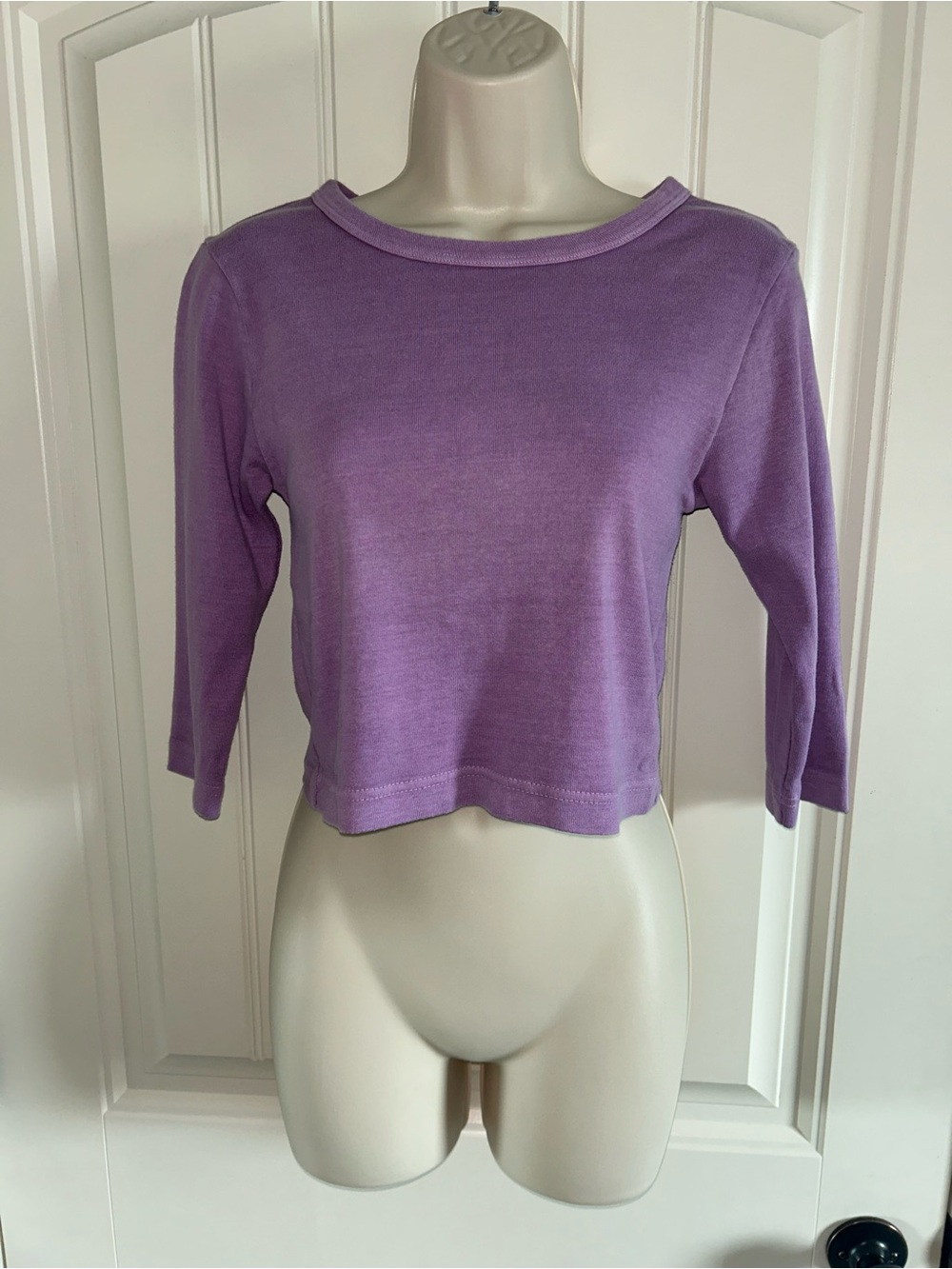 NWT Hard Tail Lavender Cropped Boatneck Top Sz OS